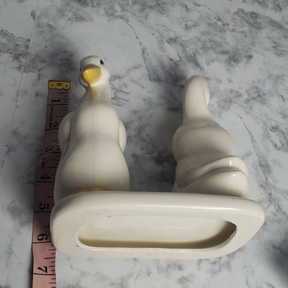 Vintage 1980s Ceramic White Ducks - Picture 13 of 17